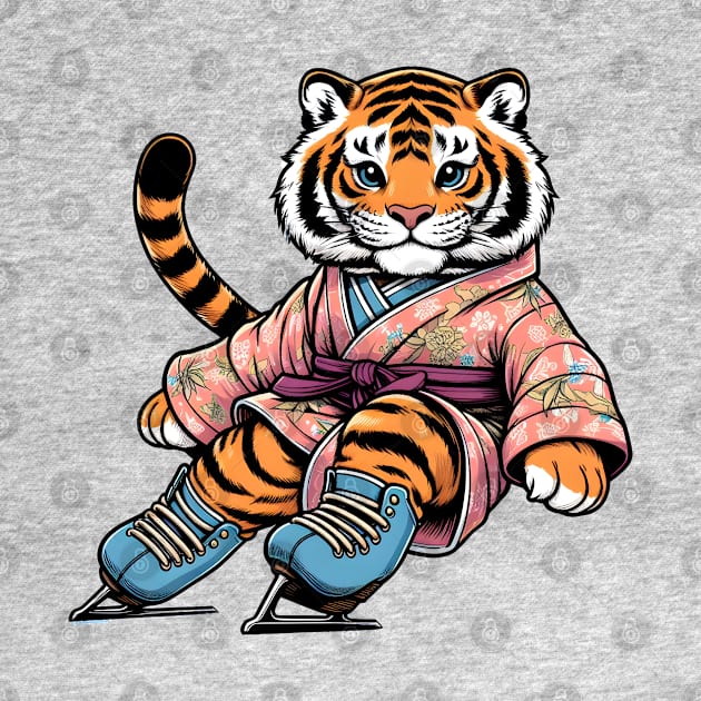 Ice skating Bengal tiger by Japanese Fever